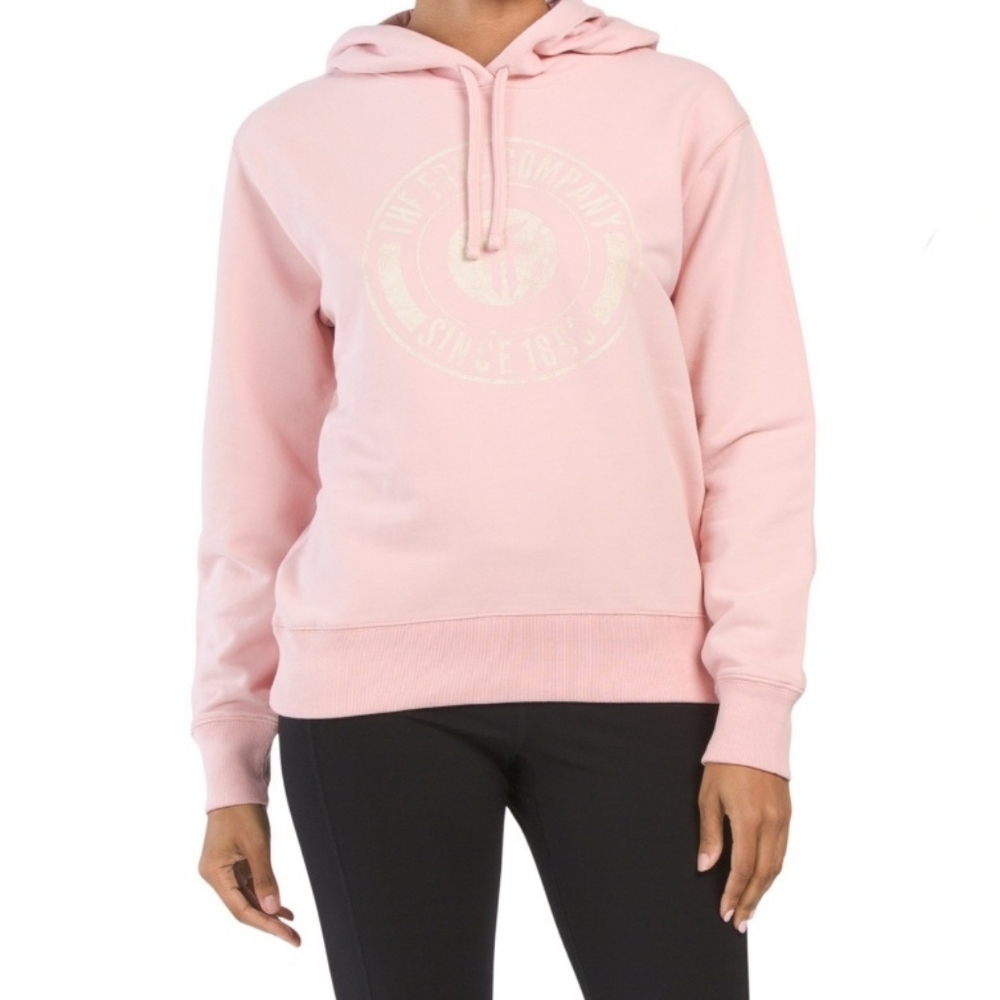 Frye Hoodie Sweatshirt Medium Pink Logo Graphic Pullover